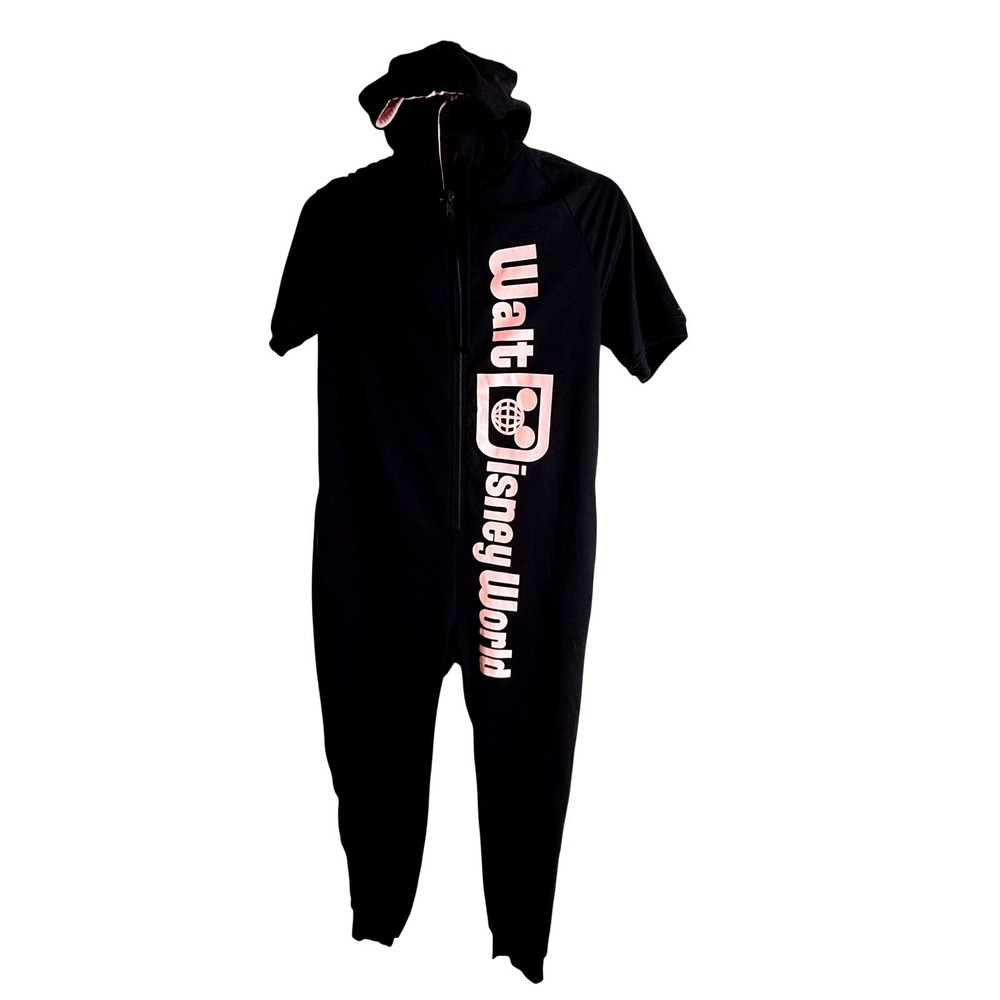NWT Disney Parks Walt Disney World Minnie Mouse Hooded Jumpsuit Black Pink Med